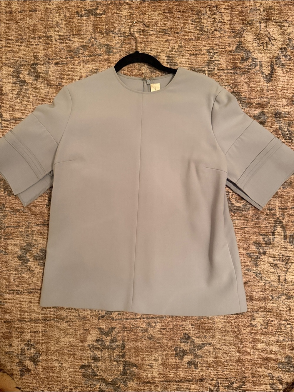 Victoria Beckham Powder Blue Short Sleeve Crewneck Top